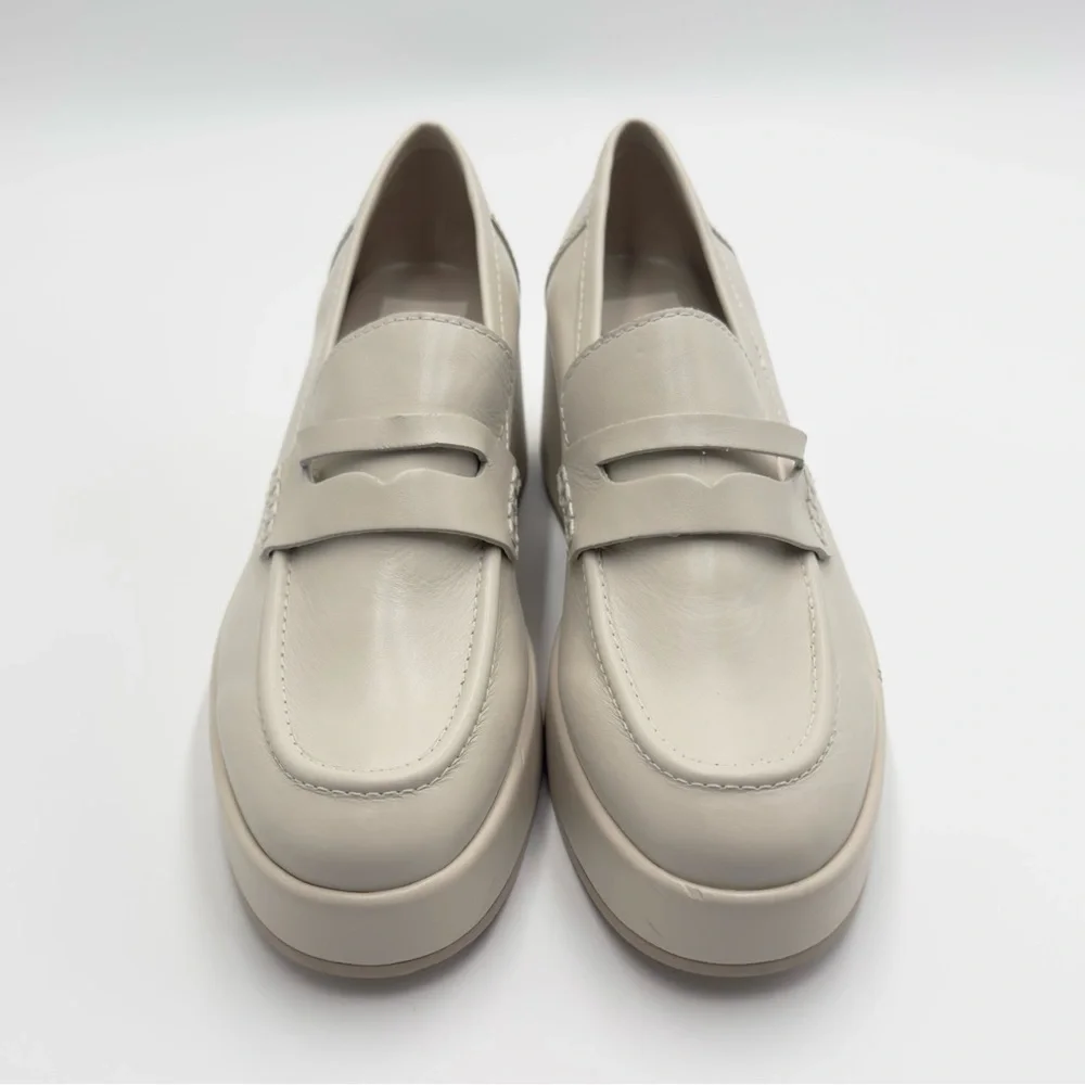 NEW Dolce Vita Yanni Platform Loafer Shoes Round Toe Women's Ivory Size US 7.5 - Picture 3 of 12